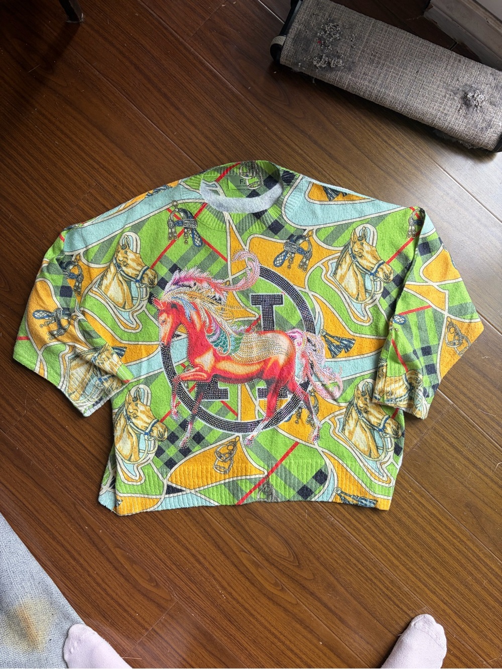 Unisex Glitter Horse Sweater
